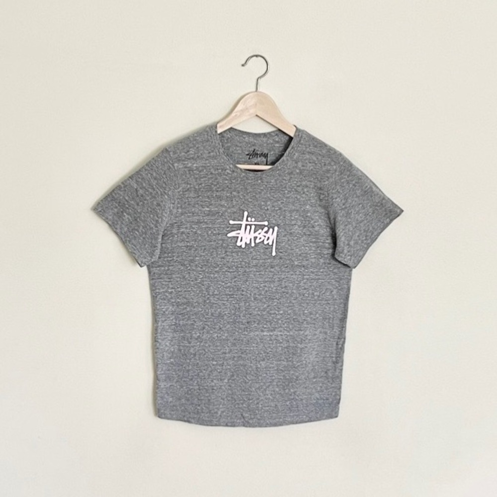 Stussy Logo Tri-Blend Heather Gray T Shirt Adult size XS